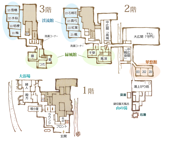 嵐渓荘館内図